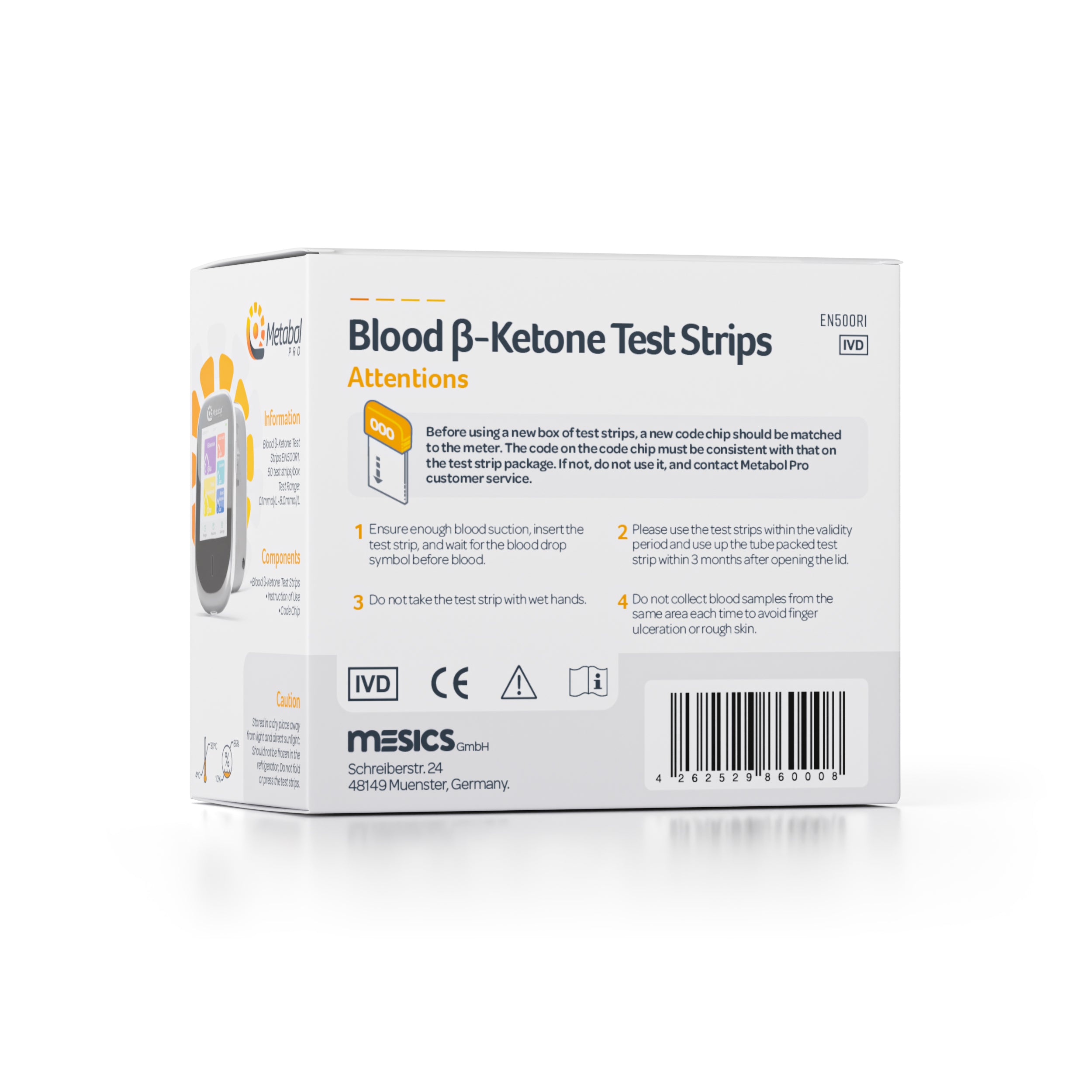 β-Ketone Test Strips (50 Pieces per Box)